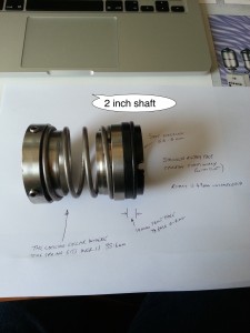 mechanical seal from a mixer or stirrer gearbox